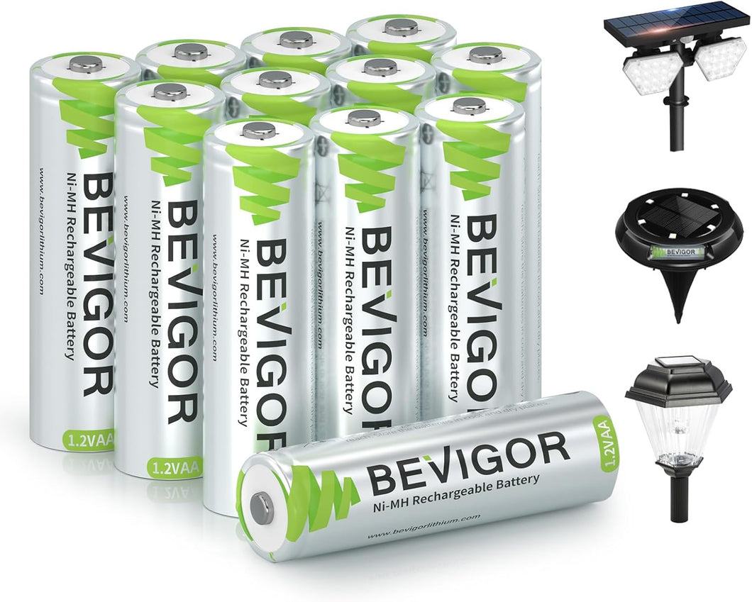 Baterías AA recargables, paquete de 12 baterías de 1000 mAh