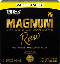 Cargar imagen en el visor de la galería, TROJAN Magnum Raw - Preservativos delgados de tamaño grande
