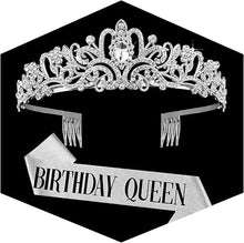 Cargar imagen en el visor de la galería, Corona dorada para mujer, tiaras de princesa de crista
