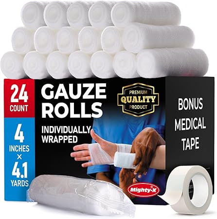 Rollos de gasa premium – (paquete de 24)  a24