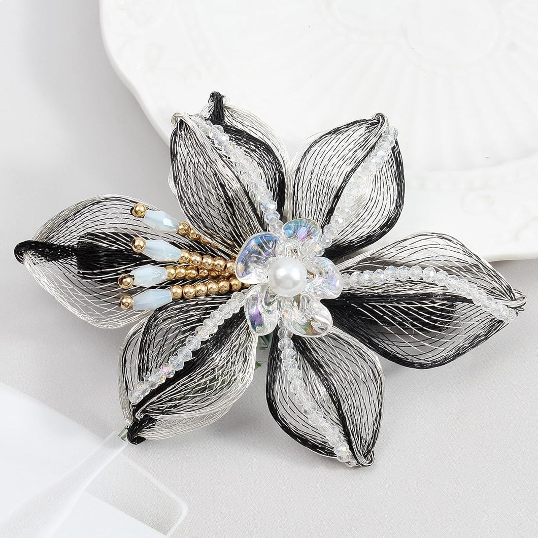 DIY alambre de cobre de metal tejido a mano de alto nivel diseño pasadores elegantes A21