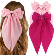 Cargar imagen en el visor de la galería, Lazos de satén sedoso para el cabello, a21  2 lazos grandes para el cabello para mujeres,
