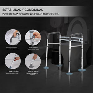 Barandillas de seguridad para inodoro ajustable