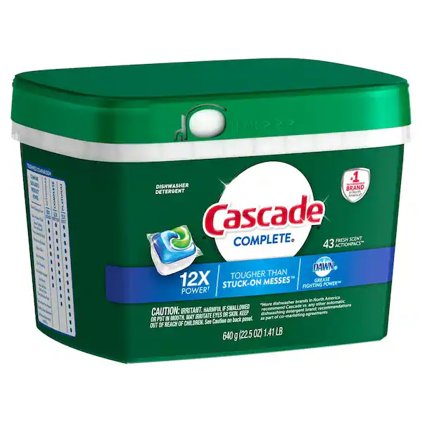 Detergente para lavaplatos Cascade con aroma fresco, 43 unidades