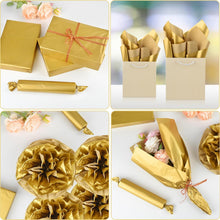 Cargar imagen en el visor de la galería, NEBURORA 120 hojas de papel de seda dorado metálico de 14 x 20 pulgadas, papel de regalo dorado a granel para bolsas de regalo, embalaje, relleno floral, manualidades, Navidad, cumpleaños, decoración A19
