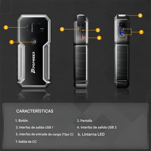 Arrancador de batería de 2500 A, portátil
