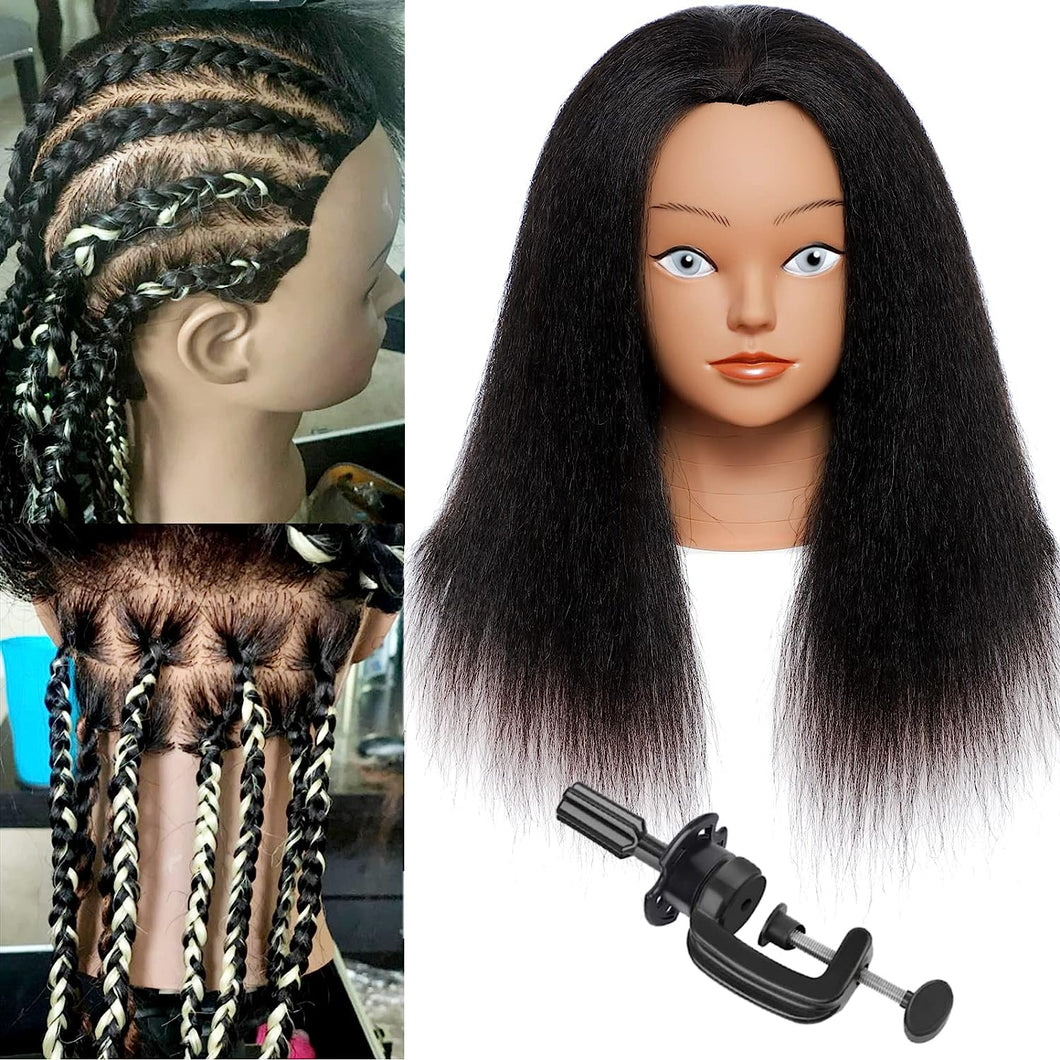 Cabeza de maniquí de cabello humano 100% real