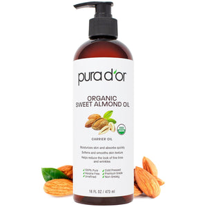 PURA D'OR Aceite orgánico de almendras dulces de 16 onzas Q1