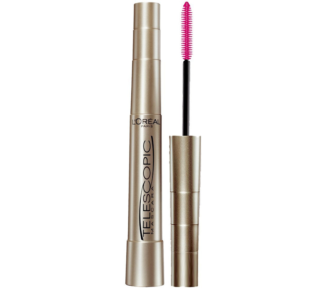 L'Oreal Paris - Máscara de alargamiento de pestañas, maquillaje telescópico original, negro más negro, 8 mL (paquete de 1) A19