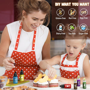Colorante alimentario – Colorante alimenticio vívido para hornear, decoración de pasteles, galletas, fondant, macarrón, tinte líquido para alimentos, sin sabor, para aerógrafo, fabricación de limo .