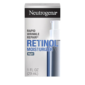 Neutrogena - Crema hidratante de noche antiarrugas Rapid Wrinkle Repair Retinol, crema hidratante antiarrugas para cara y cuello con ácido hialurónico y retinol, sin parabenos, 1 onza líquida