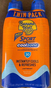 Banana Boat Spray protector solar deportivo, 6 oz (Paquete de 2)