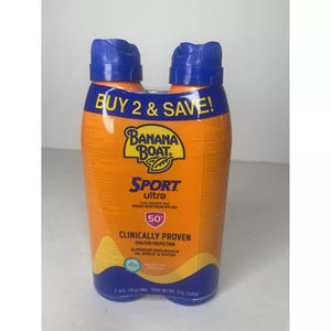 Banana Boat Spray protector solar deportivo, 6 oz (Paquete de 2)