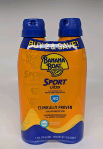 Banana Boat Spray protector solar deportivo, 6 oz (Paquete de 2)