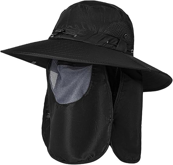 Sombreros de pesca con máscaras faciales