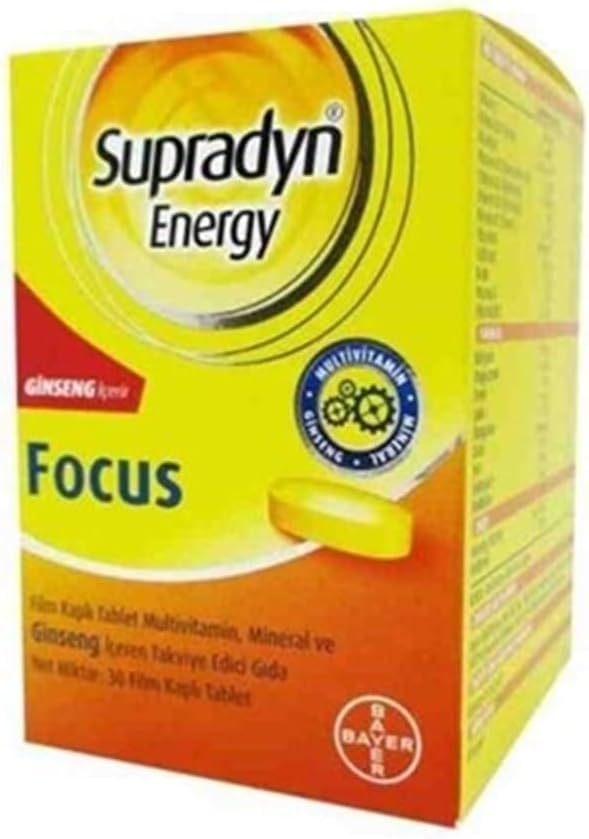 Bayrn Supradyn Energy Focus 30 Tableta de ginseng, vitaminas y minerales para energía durante todo el día