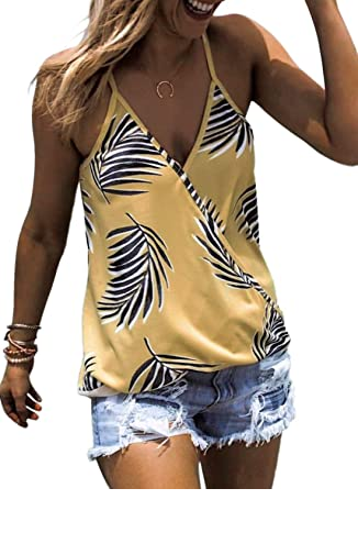 AlvaQ - Camiseta sin mangas para mujer, cuello en V, diseño floral NDP6
