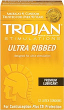 Cargar imagen en el visor de la galería, Trojan Condones Estimulantes lubricados  ultra acanalados 12 unidades NDP-26
