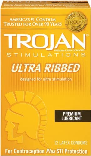 Trojan Condones Estimulantes lubricados  ultra acanalados 12 unidades
