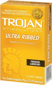 Trojan Condones Estimulantes lubricados  ultra acanalados 12 unidades NDP-26