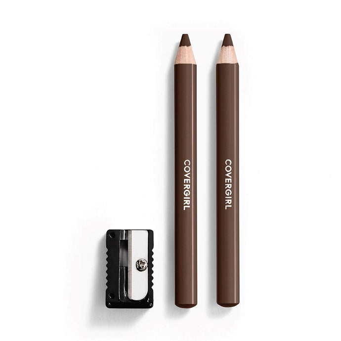 COVERGIRL Easy Breezy relleno de cejas + lápices definidos, [505] marrón rico, 2 unidades