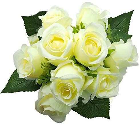 Ramo de flores artificiales de seda de rosas para boda, Navidad NDP 38