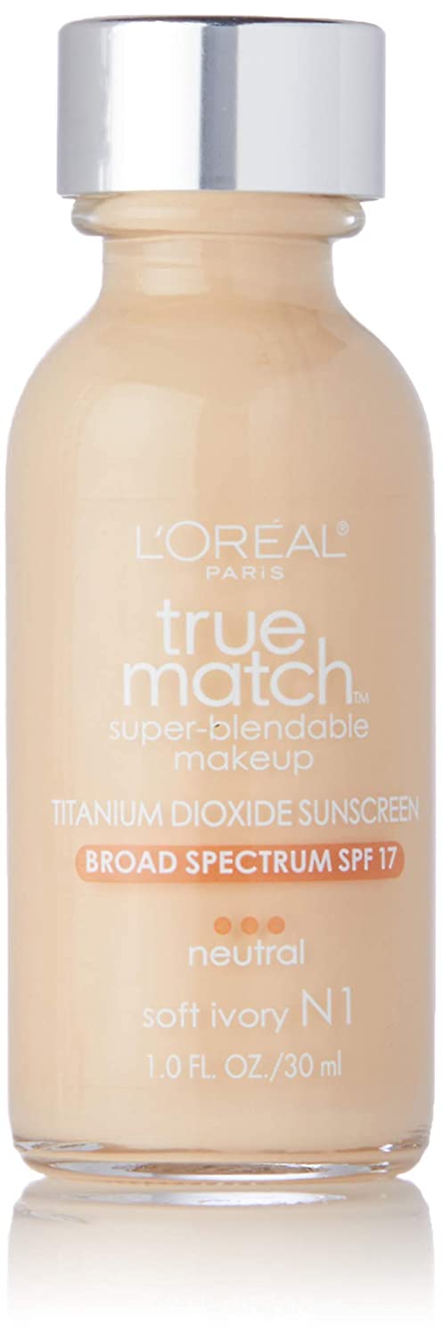 L'Oreal Paris Makeup True Match Base líquida supermezclable, Soft Ivory N1, 1 Fl Oz