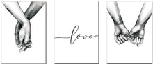 Cargar imagen en el visor de la galería, Lienzo decorativo para pared con texto en inglés &quot;Love and Hand in Hand  NDP 5
