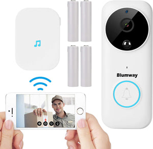 Timbre de vídeo WiFi inalámbrico, Blumway cámara de seguridad con detector de movimiento NDP 64