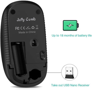 Ratón inalámbrico delgado Jelly Peb 2.4G con nano receptor, menos ruido, ratones ópticos portátiles portátiles para notebook, PC, laptop, computadora MS001NDP-29