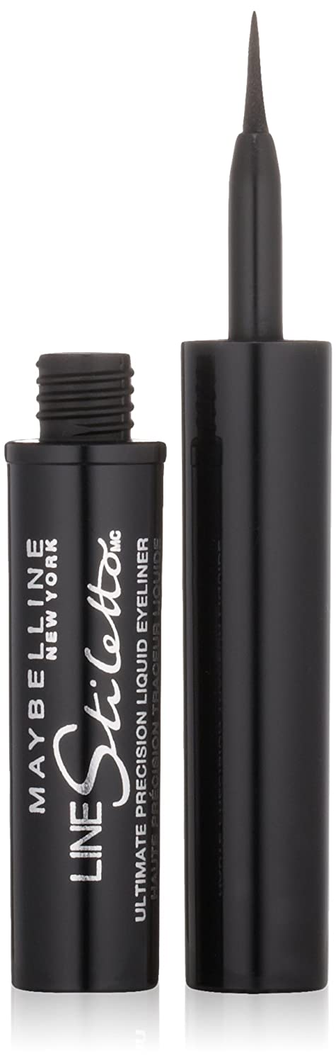 Delineador líquido Maybelline New York alta precisión línea delgada 0.05, Blackest Black