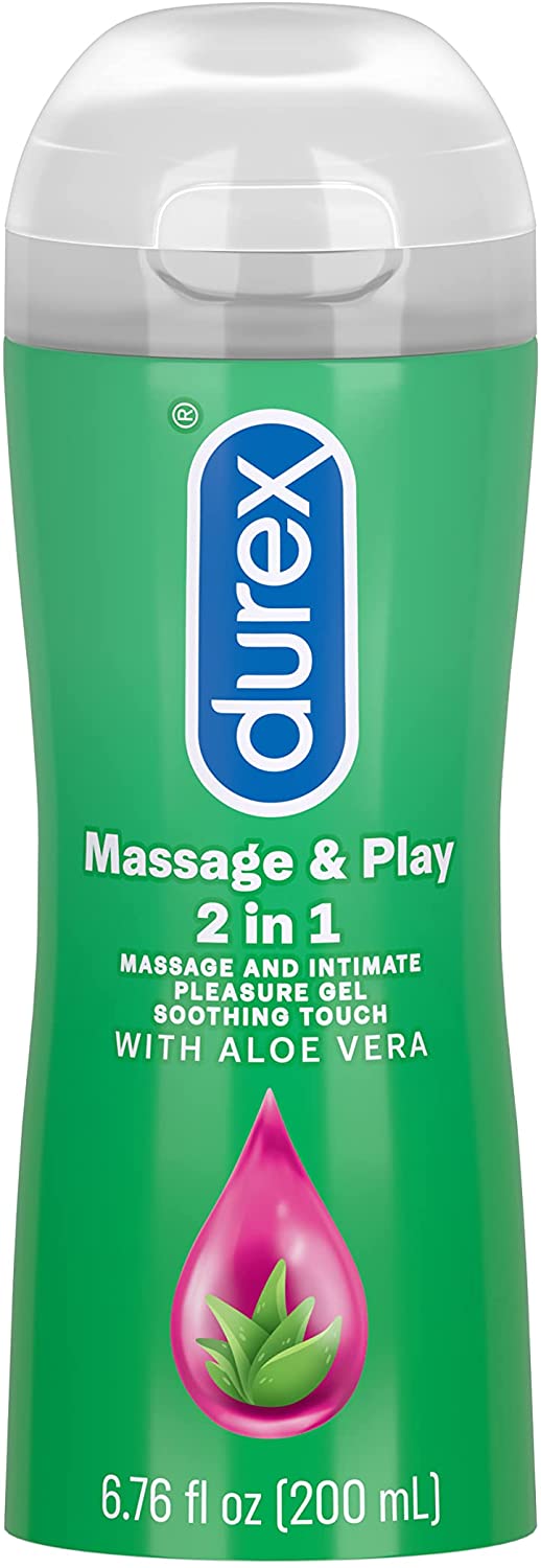 Lubricante Durex Massage & Play 2 en 1, 6.76oz. Toque Calmante con Aloe Vera