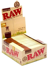 Cargar imagen en el visor de la galería, Raw King Size - Papel de liar de cáñamo orgánico super fino, caja de 50 paquetes, 32 unidades
