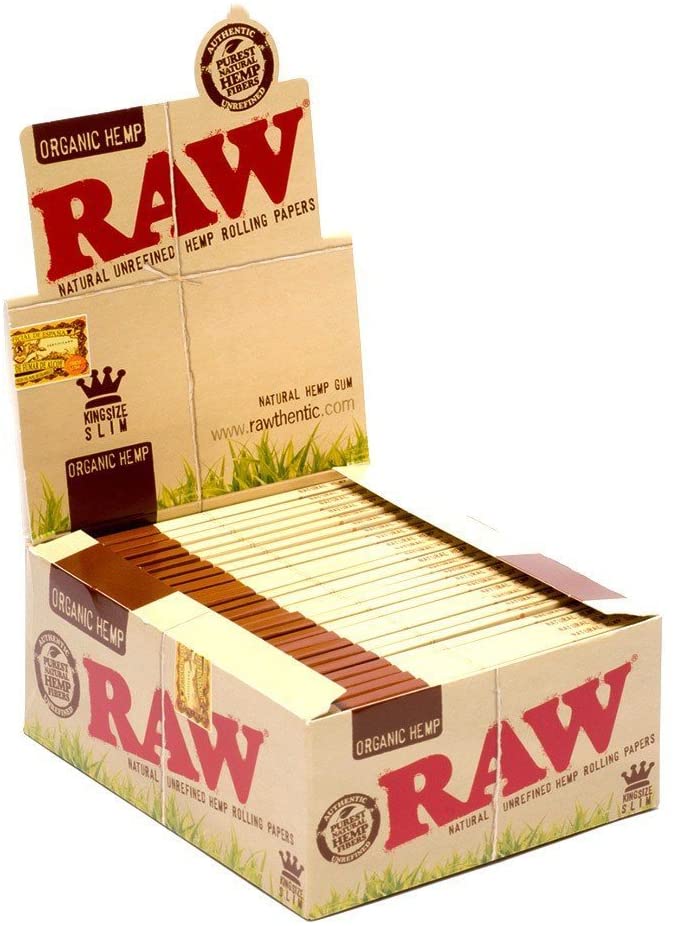 Raw King Size - Papel de liar de cáñamo orgánico super fino, caja de 50 paquetes, 32 unidades
