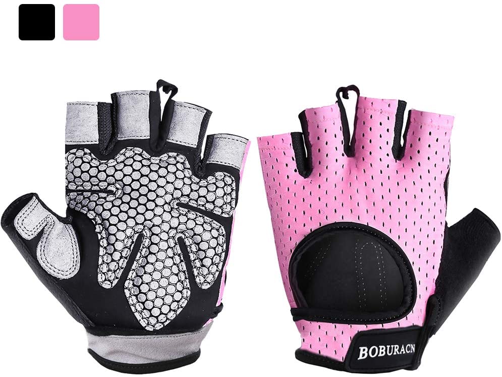Guantes de entrenamiento para mujeres y hombres, guantes de levantamiento de peso para fitness, ejercicio, escalada, Rosado  NDP-30