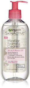 Garnier Lavado de cara con espuma micelar, para todo tipo de pieles, 6.7 fl oz