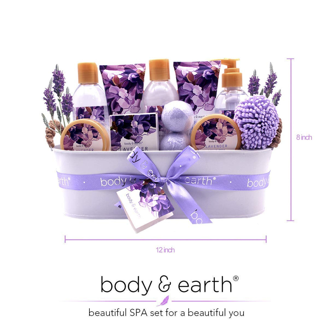 Set de regalo Body & Earth Bath 12 piezas con aroma de lavanda NDP-23
