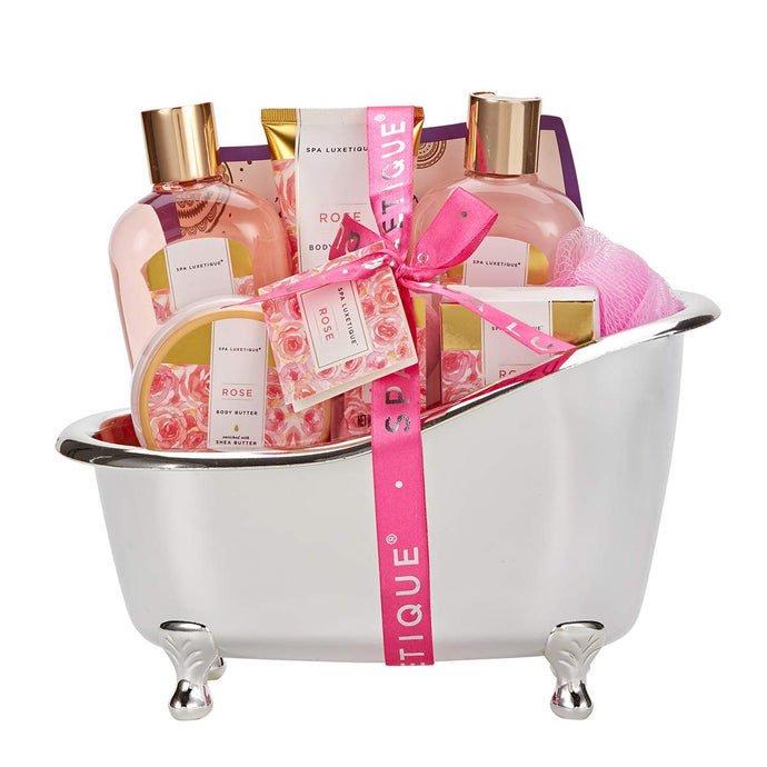 Cesta de regalo de spa para mujeres de lujo para el día de la madre, 8 piezas de rosa NDP2
