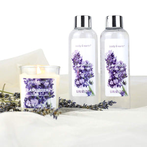 Canasta 8 piezas Set de regalo para spa de baño Lavanda y aroma a miel, incluye baño de burbujas NDP-14