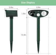 Cargar imagen en el visor de la galería, Repelente ultrasónico para animales con sensor de movimiento y luces intermitentes  NDP15
