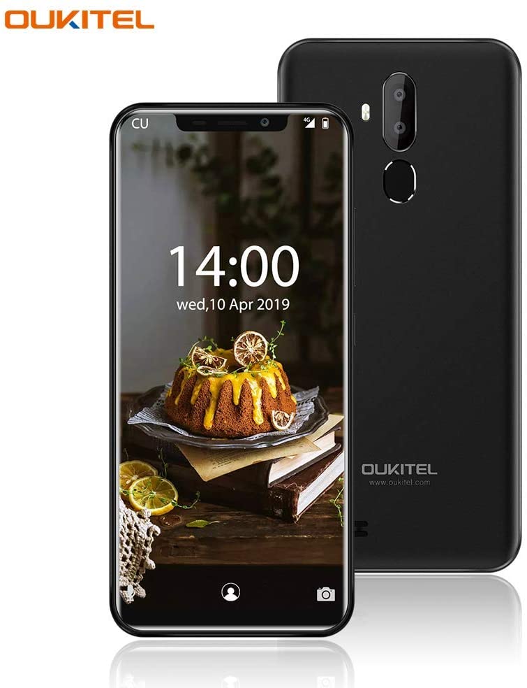 OUKITEL Android 8.1OS desbloqueado celular, cámaras de 8MP + 2MP, SIM dual, huella digital facial NDP-42