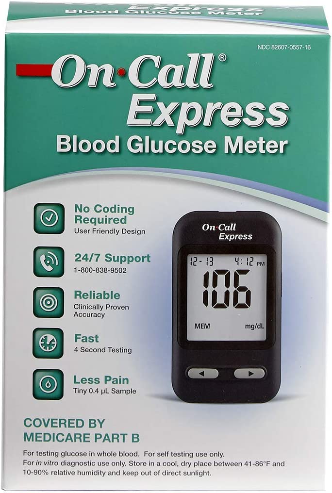 Medidor de glucosa en sangre, 100 tiras de análisis de sangre, 1