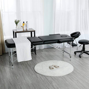Mesa de masaje portátil de 84 pulgadas, cama de masaje de aluminio ajustable para salón facial con funda de transporte, extra ancha, negro NDP-25