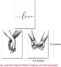 Cargar imagen en el visor de la galería, Lienzo decorativo para pared con texto en inglés &quot;Love and Hand in Hand  NDP 5
