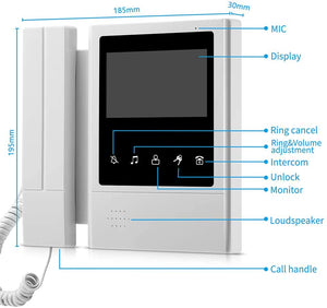 Sistema de videoportero  4.3 pulgadas, monitor táctil, videoportero con cable Kits de timbre NDP 70