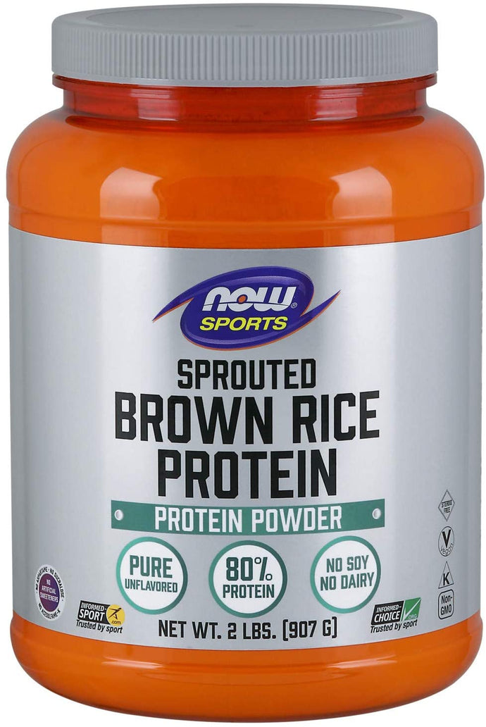 Sports Nutrition, proteína de arroz marrón brotado, 80% proteína, polvo sin sabor, 2 libras NDP-13