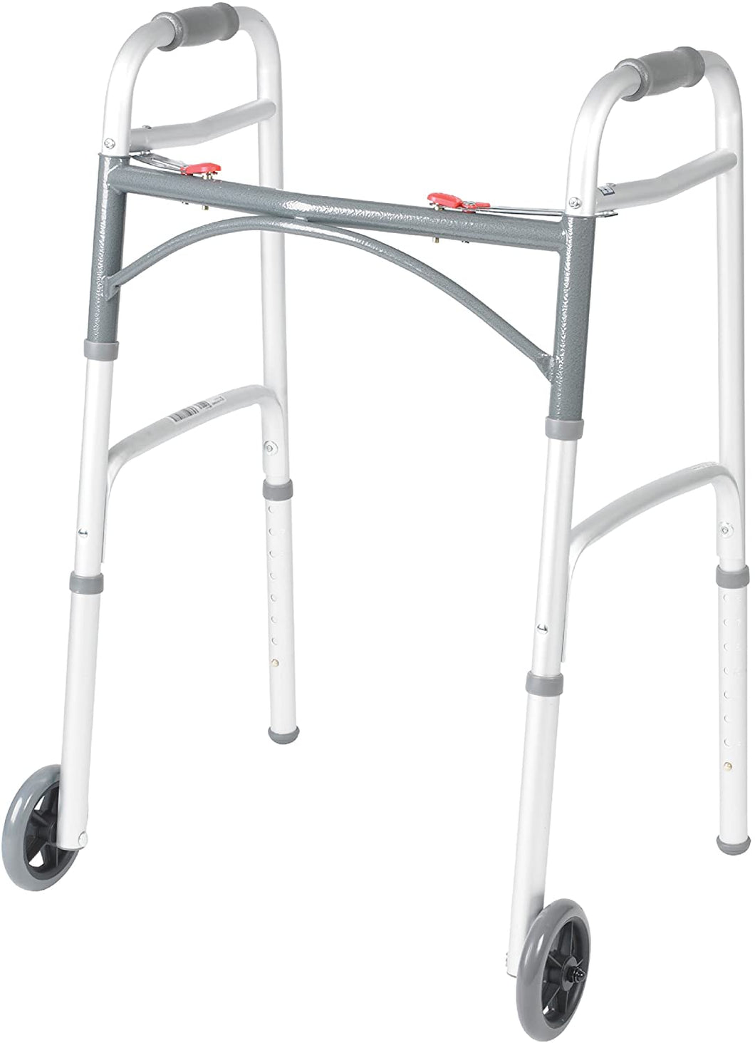 Andador plegable de dos botones con ruedas de 5 pulgadas NDP 10