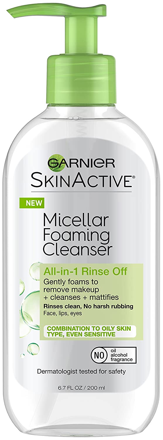 Líquido micelar formador de espuma para lavado facial de Garnier SkinActive , Lavado aceitoso micelar