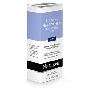 Neutrogena Crema nocturna antiarrugas de retinol con vitamina E y B5, 1.4 oz