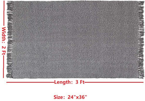 Alfombra de algodón tejida con borlas 2'x3' NDP 13